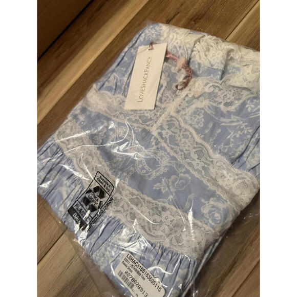 NWT! LoveShackFancy Ressie Dress Light Blue Lace Size Medium - Picture 3 of 6